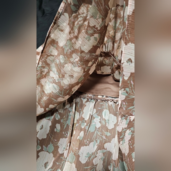 LC Lauren Conrad Floral Midi Skirt - Brown and Sage - Picture 5 of 7